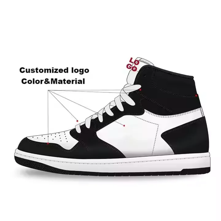 OEM Fashion Genuine Leather High Top Classic Flat Bottom Custom Brand Comfortable Men Women Casual Shoes