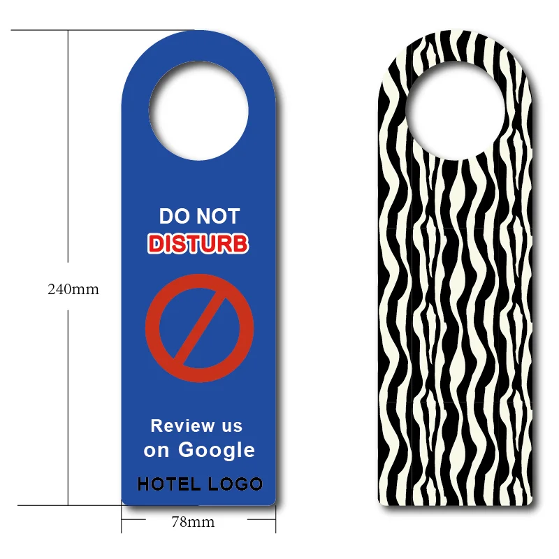 Custom Printing NFC Room Service Sign DO NOT DISTURB url Encoded  78*240mm/180*60mm Google Reivew Card