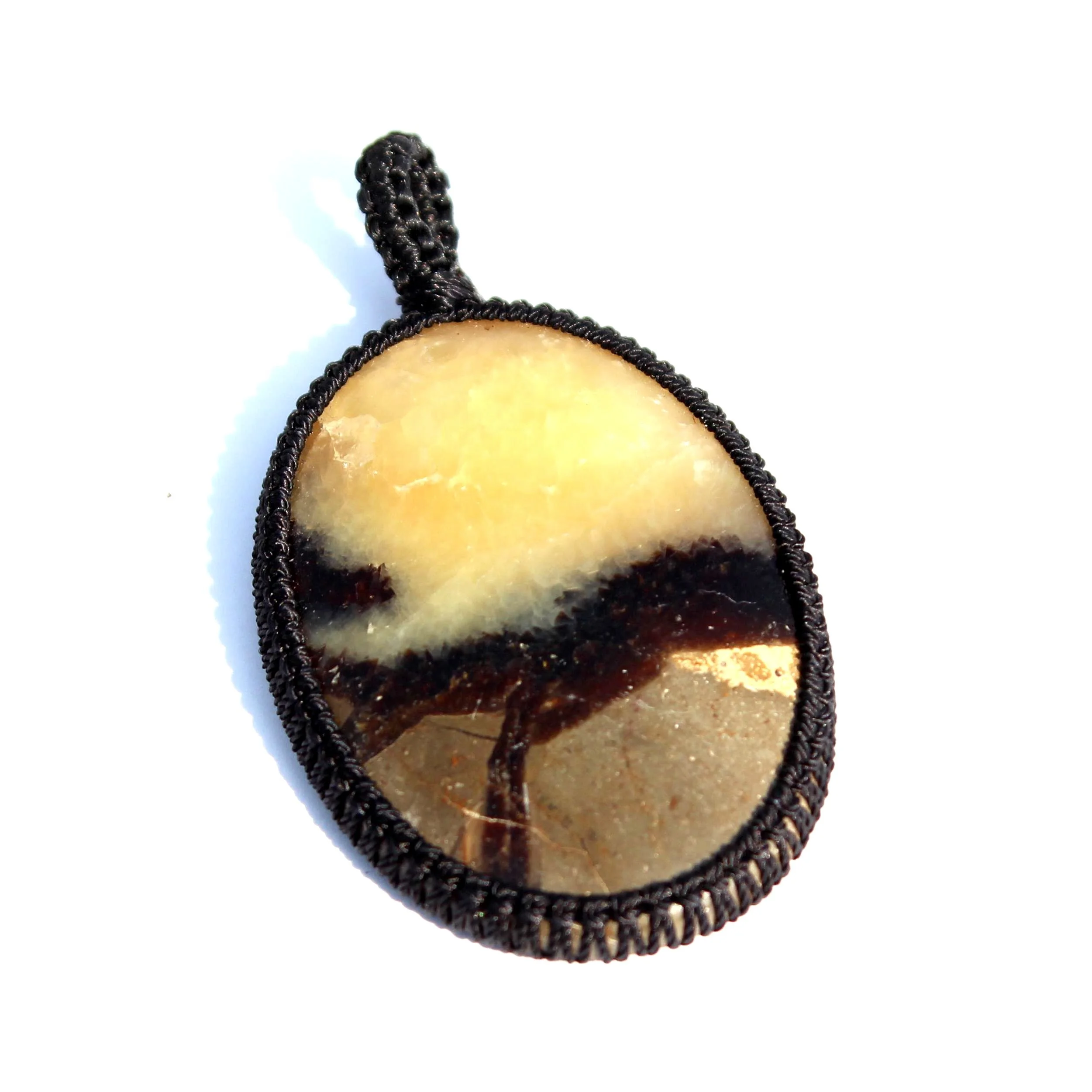 Multiple Gemstones Cabochon Macrame Cord Wrap Pendant Piedras Naturales Crystal Healing Stone