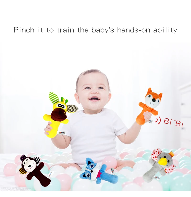 New hand stick with paper jam Baby Plush Animal Doll Toy D148