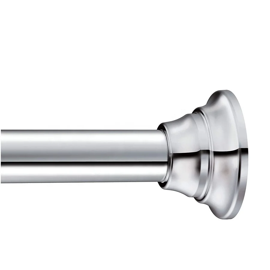 
New Designed 2021 Simple Elegant Steel Shower Rod Staight Shower Curtain Rod With Factory Price 