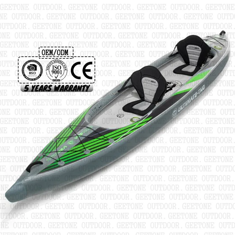 BSCI Germany Patent Dropstitch 2 Person Tandem Canoe Boat Dual Double Chamber Full Drop Stitch Floor Extasea Ultimate DS kayak