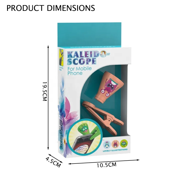 Пластиковый Забавный призматический калейдоскоп, зажим для мобильного телефона, калейдоскоп, игрушка для детей