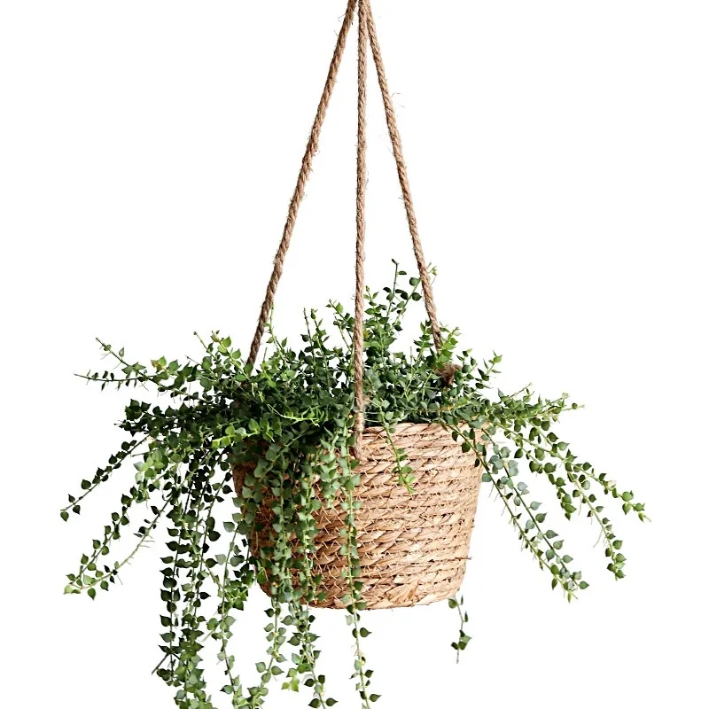 Wholesale Seagrass Pots Seagrass Planter Woven Basket Planters With Handles Garden Decoration Basket Flower Pot Made In China