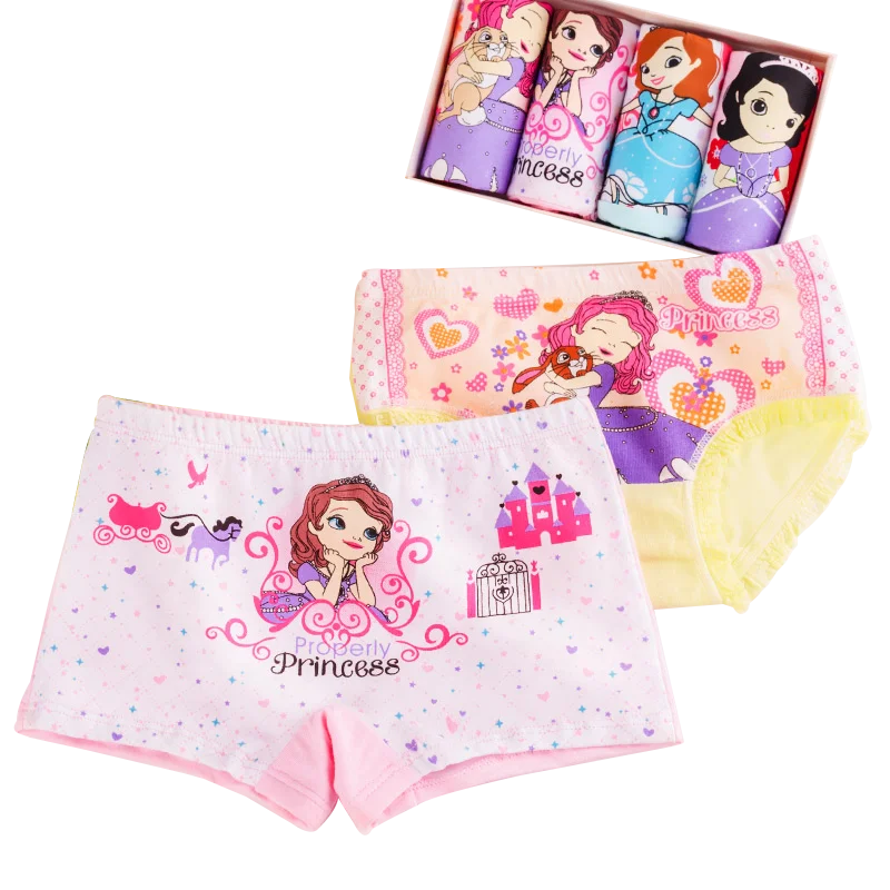 Factory cheap kids briefs soft cotton 5pcs one bag girls underwear wholesale children wearing panties