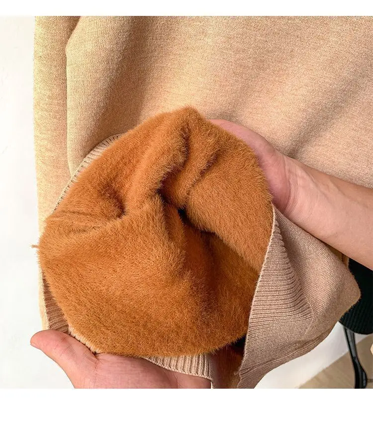 Winter Warm Fashion Turtleneck Sweater for Women Korean Brushed Mink Sweater