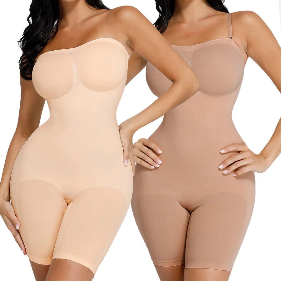 2024 Hexin Wholesale Top Sale slimming Elegant Seamless Shapewear Strapless Bodysuit Butt Lift Full Body Shaper For Women