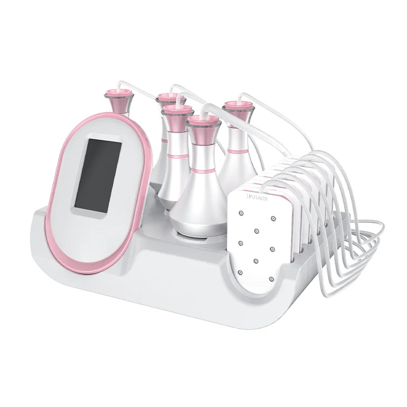 New arrival Pink 6 in 1 80k body weight loss rf face lifting vacuum lipo plates 80k cavit machine 80 k