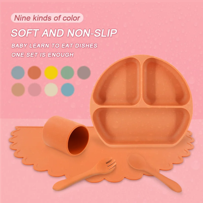 Dish High Quality Feeding Buy Wooden Spoon Babies Baby Suction Plate Silicone Bibs Bib And Bowl Set