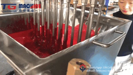 energy saving fully automated shiny gummy candy production line with oil sugar coating