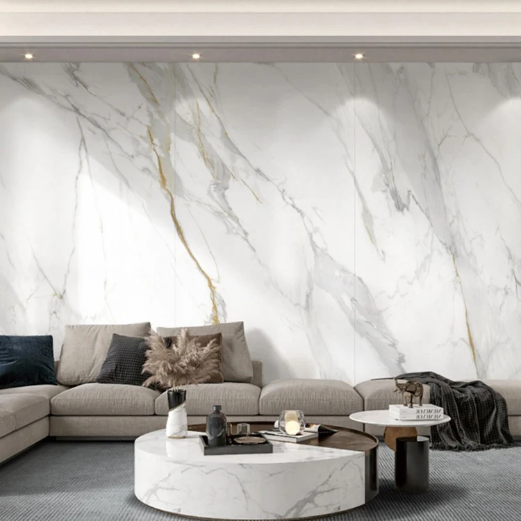 Italian New Material Marble Calacatta Kitchen Tiles Big Size Slabs Artificial Sintered Stone For Wall