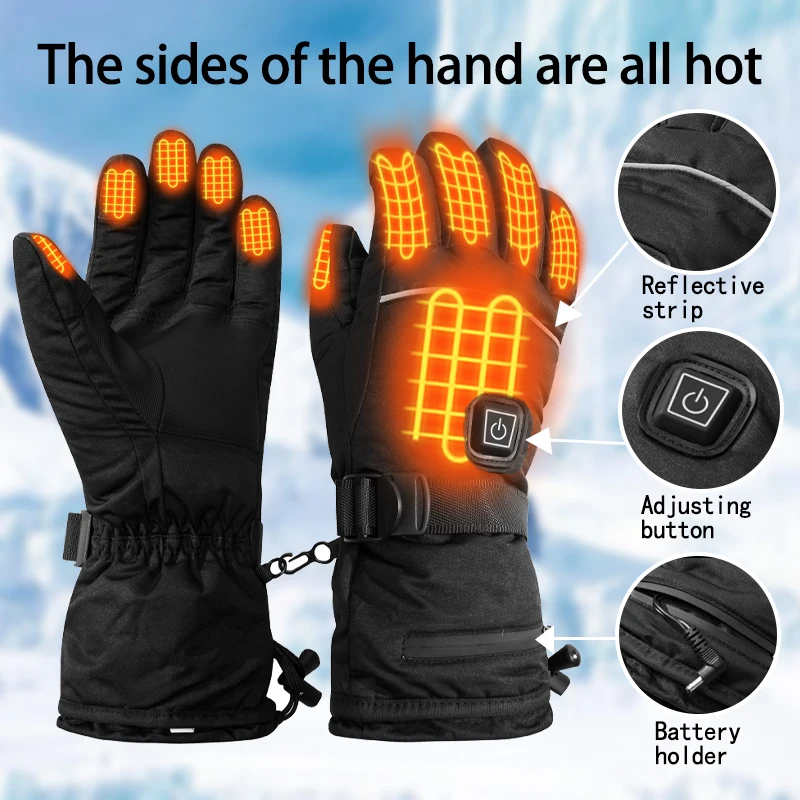 New unisex technology Waterproof winter hand warmer Rechargeable battery electric heating gloves Safe skiing, hiking, biking