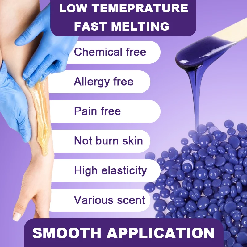 2024 Hot Sale Hard Wax Beads for Hair Removal Natural Gentle Wax for Brazilian Bikini Beginners and Professional Beauty Salon