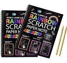 Hot Sale DIY Rainbow Scratch and Sketch Drawing Books 200gsm  for Adults