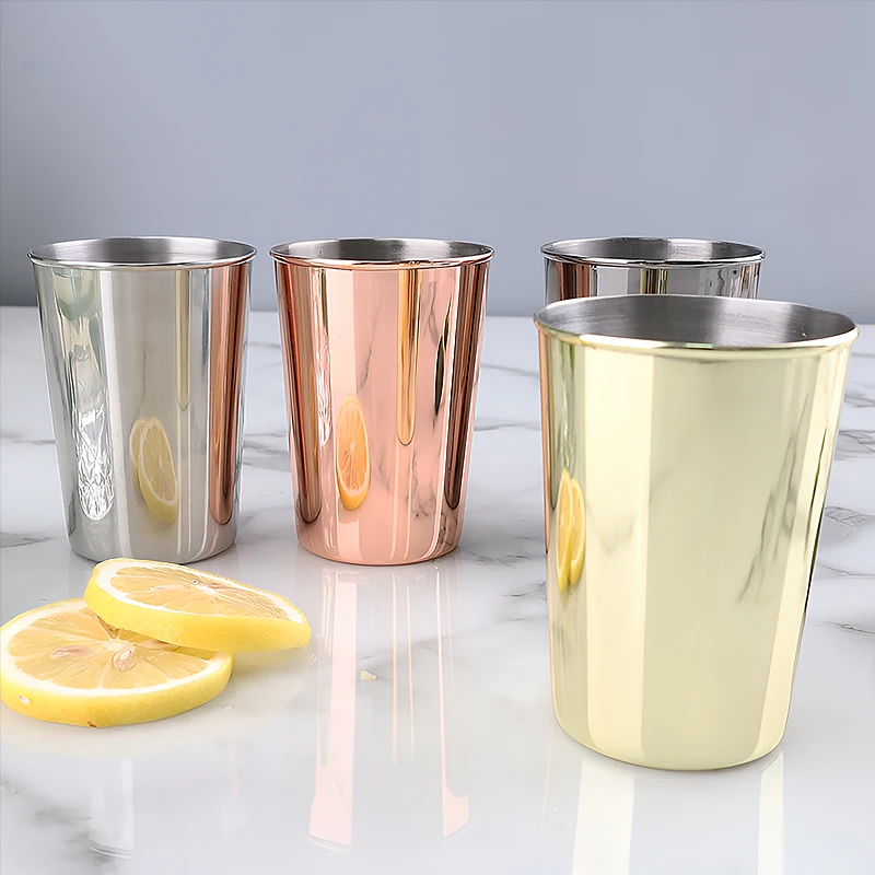 Factory Direct Mini Color Plating Stainless Steel Gold Metal Shot Coffee Drink Tumbler Cups Charm Beer Mug