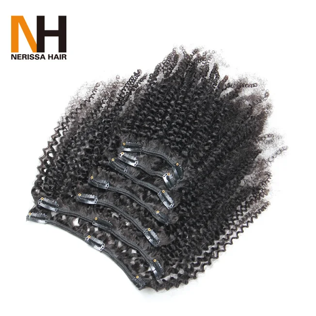 4A 4B 4C Kinky Curly Wholesale Factory Supply Double Drawn 100% Remy Virgin Human Hair 100g - 200g Band Clip In Hair Extension