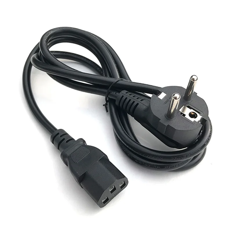 Factory Good Prices Supply 2 Pins EU AC 220V Power  Cable 1M 1.5M  European Power Cord