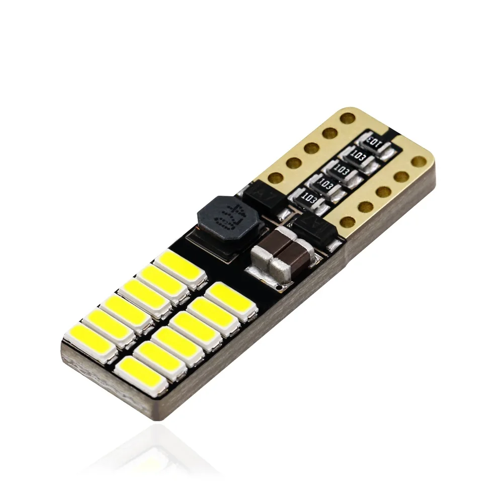 
Top Quality 255LM T10 4014 24SMD Led Auto Canbus Bulb 10-30V 1.7W W5W 194 501 Error Free Car Dome Lamp Licence PLate Light ZL046 