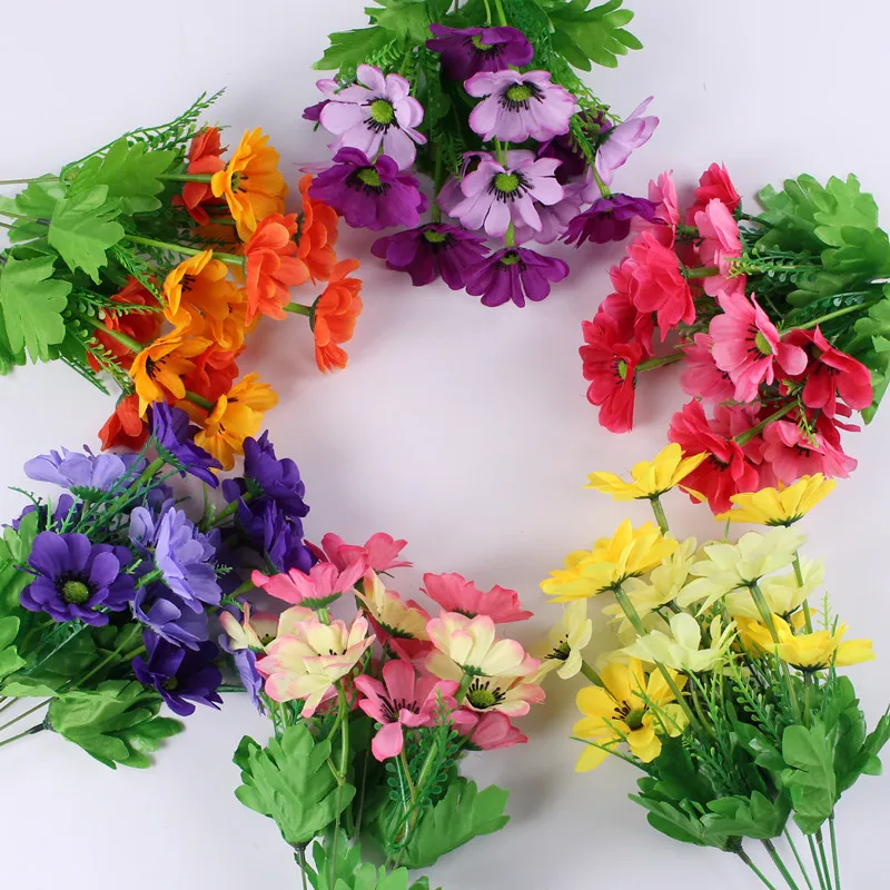 14 Heads Onion Chrysanthemum Artificial Flower Plastic Flower Decorative Flower Artificial Bouquet Small Daisy