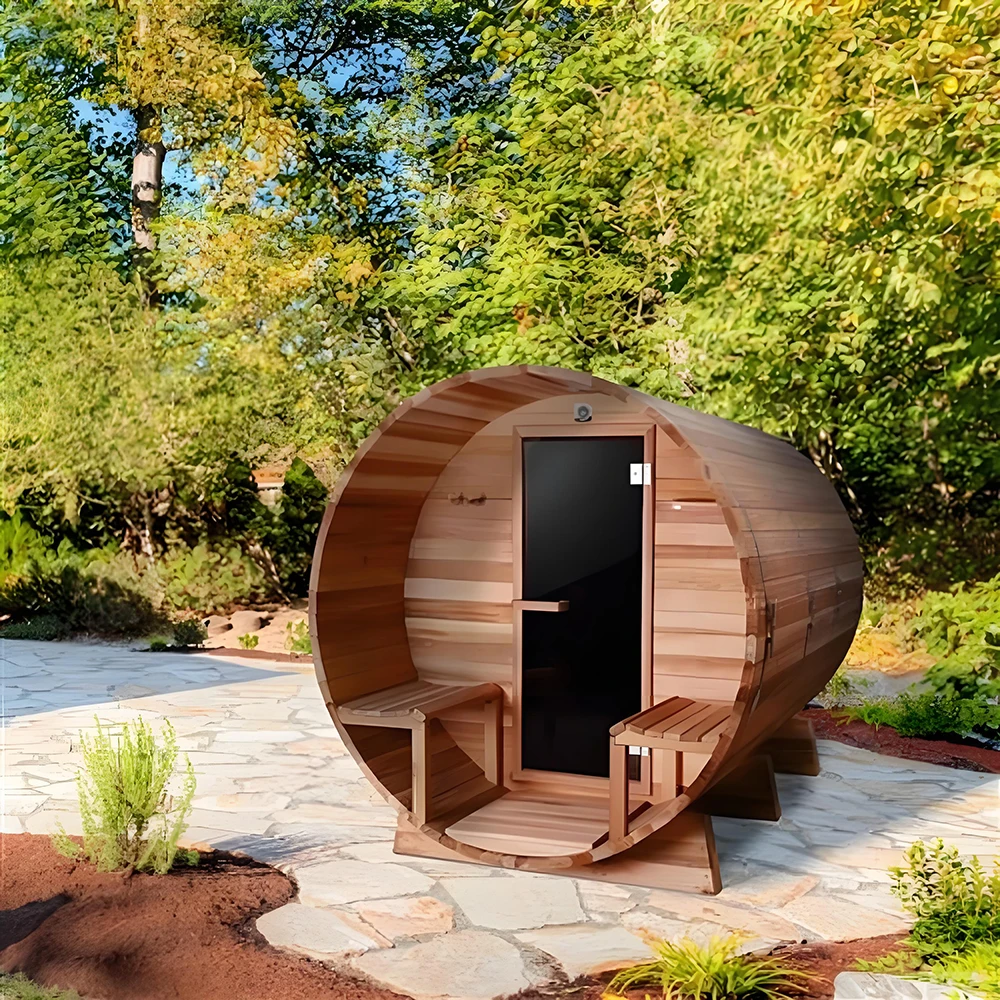 Custom Outdoor Traditional Wet Steam Panoramic Electric Heating Furnace Steam Shower Sauna Room