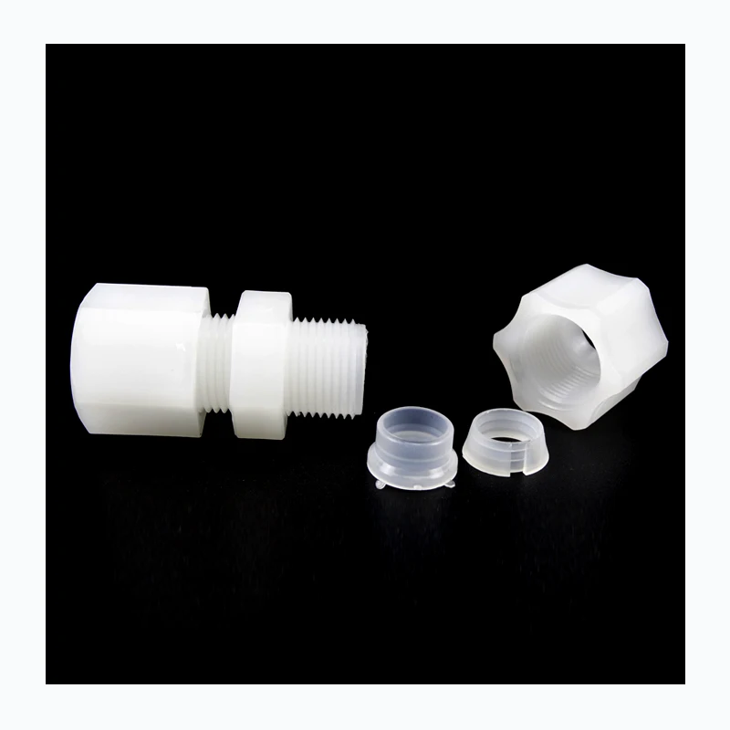 PVDF union connectors   Plastic Joint Bushing sealed pipe extension joint  compress fitting  PVDF  adapter
