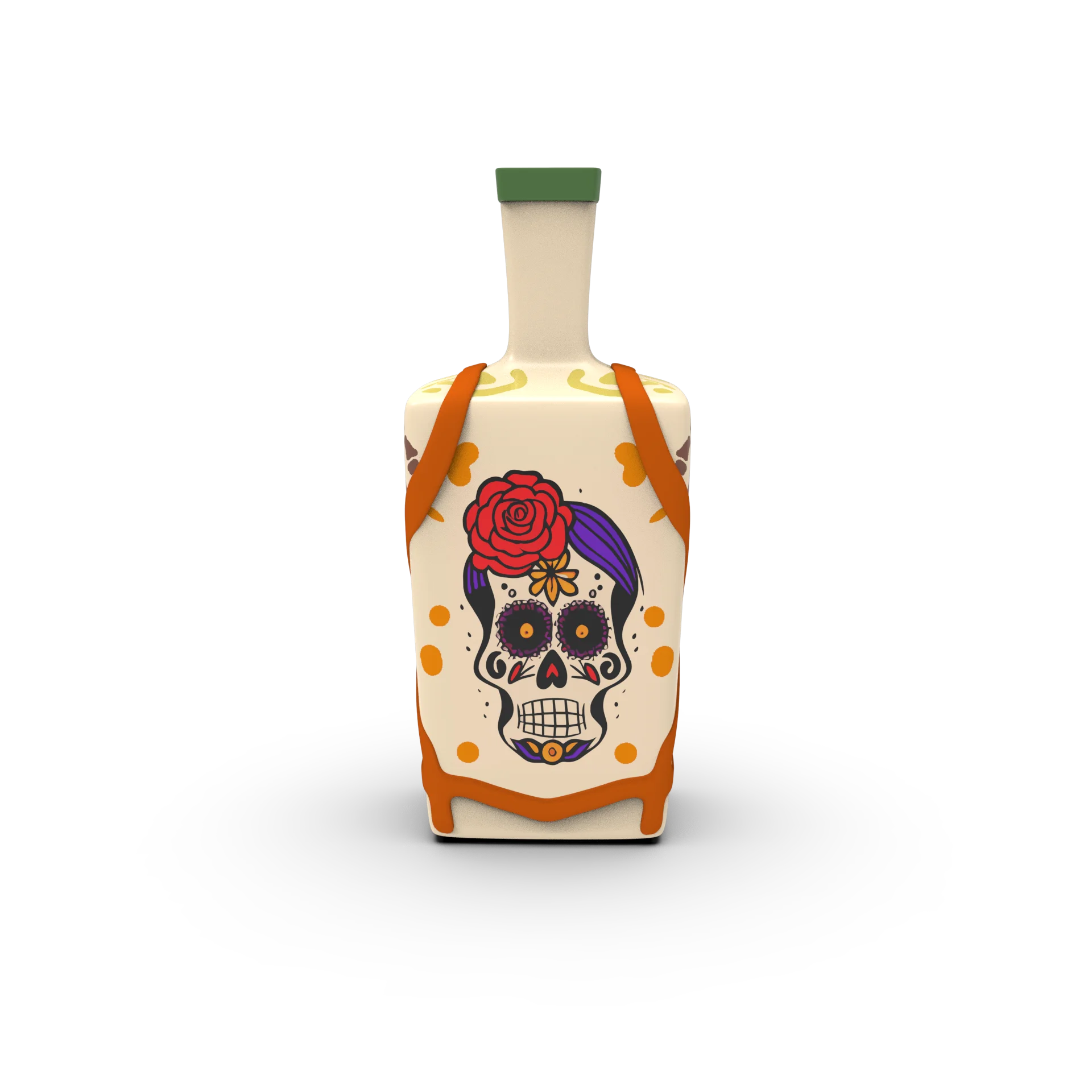 Custom capacity wholesale personalized drink wine alcohole liquor decanter ceramic day of the dead skull quadrate tequila bottle