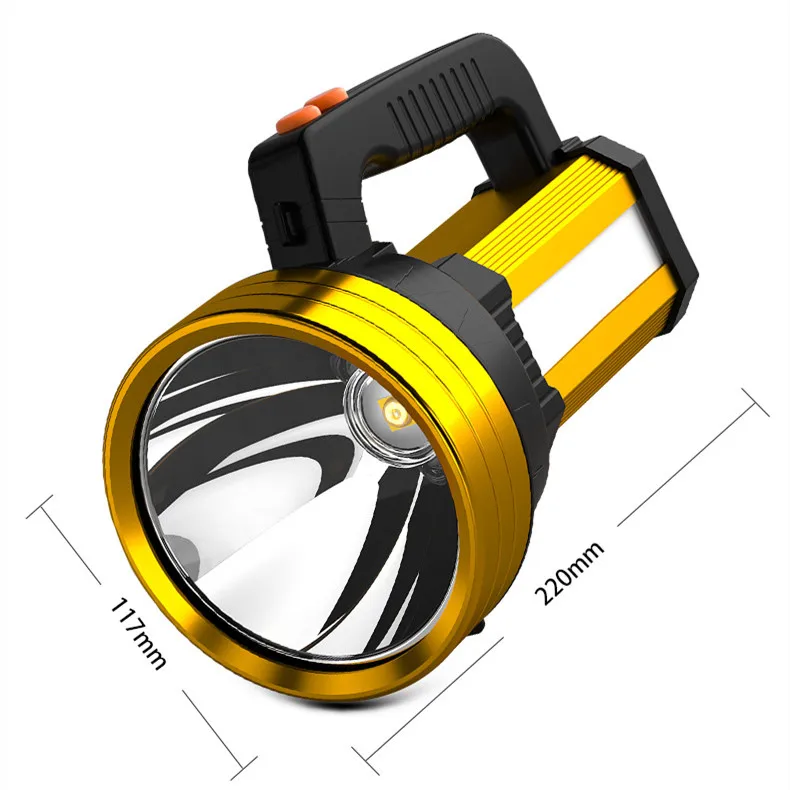 Перезаряжаемый портативный прожектор фонарь поисковой P50 для рыбалки кемпинга светодиодный фонарик аварийной зарядки