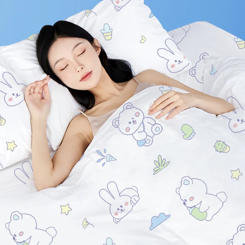 Customized 4-Piece Disposable Hotel Travel Bedding Set Promotional Business Gifts with Personalized LOGO