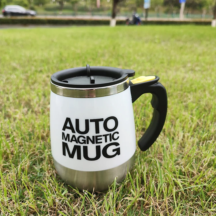 Hot sale Stainless steel automatic mixing coffee mug with flat bottom