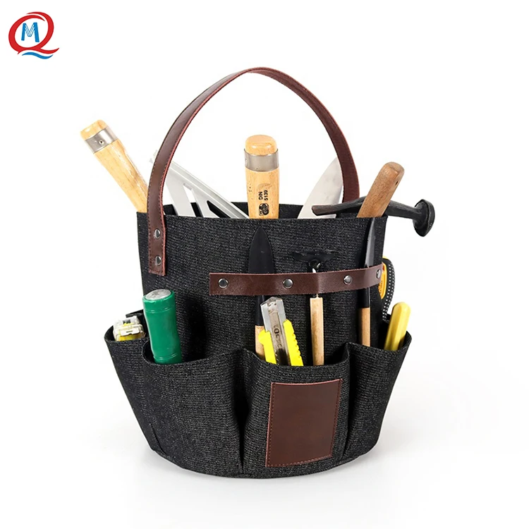 Multifunction Garden Tools Bucket Bag with Pockets Bucket Tool Organizer Gardening Organizer Tote Garden Harvest Bucket Bag