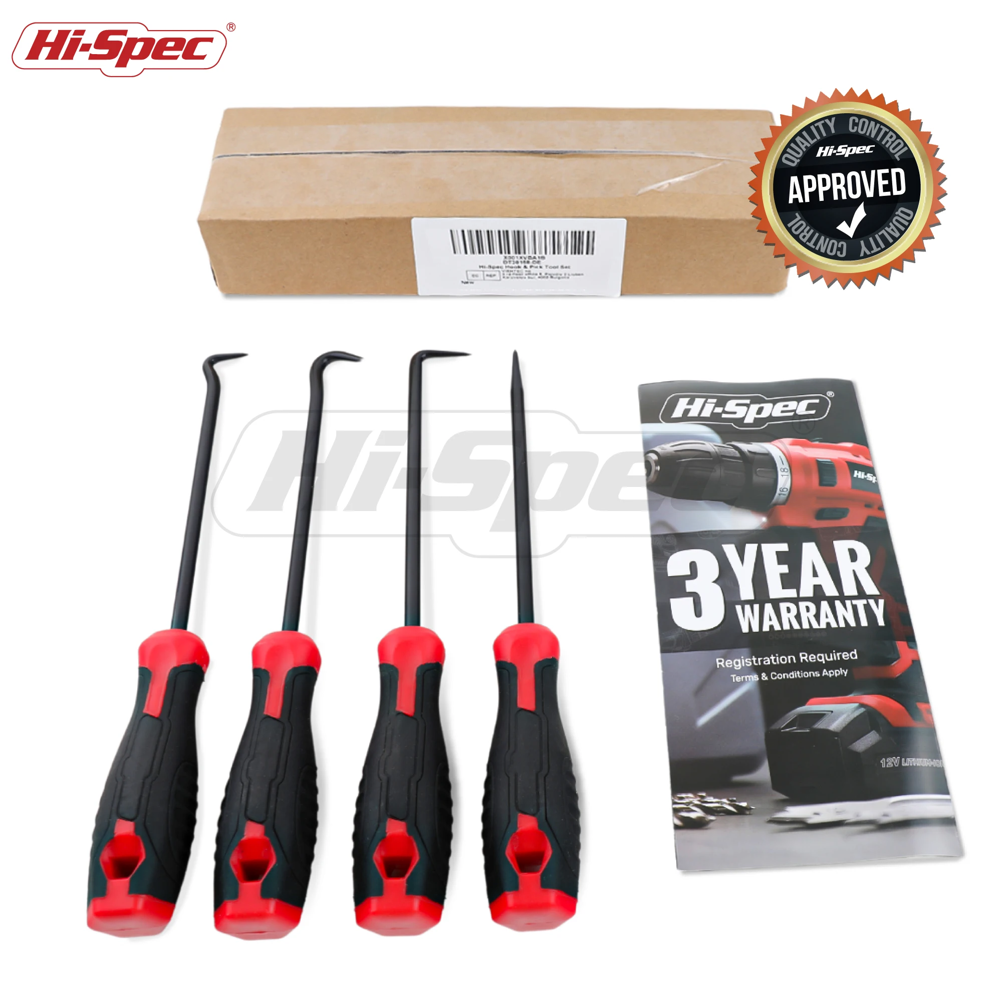 4PC Precision Garage Repair Tool Set Pick Tool Set for Oil Seals, O Rings, Hoses & Gaskets Steel Hooks for Mechanic Repair