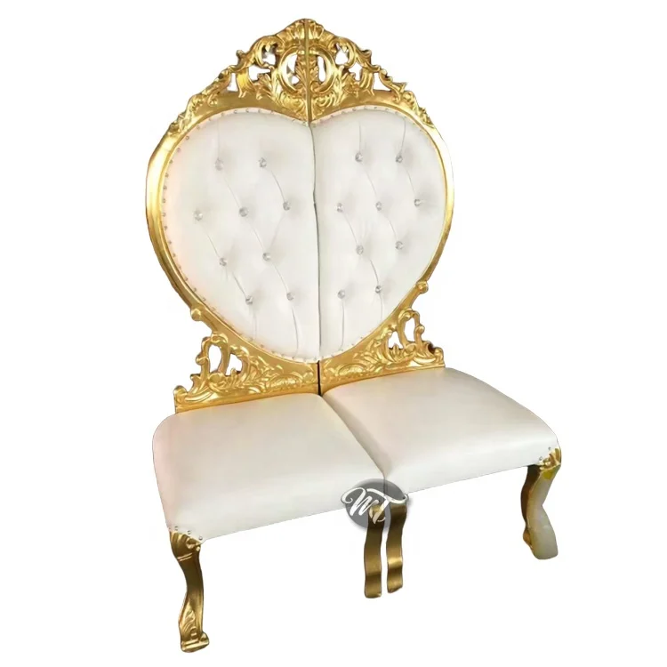 Wholesale event rental luxury white wedding loveseat throne chairs for bride and groom