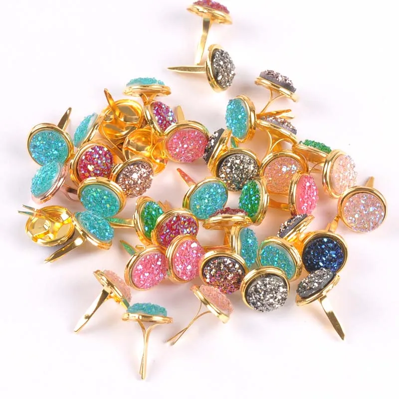 4.5 * 8 4.5*11 5*8mm Multicolor Split Pins Pastel Metal Brad Fasteners Mini Brads for DIY Crafts Projects Scrapbooking Office