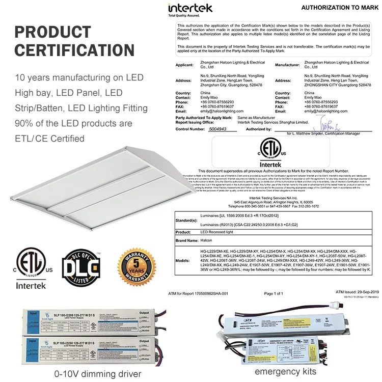 Spot Product Ce Etl Approved 605mm 1205mm 27w 36w 40w 50w Indoor Led Troffer Light