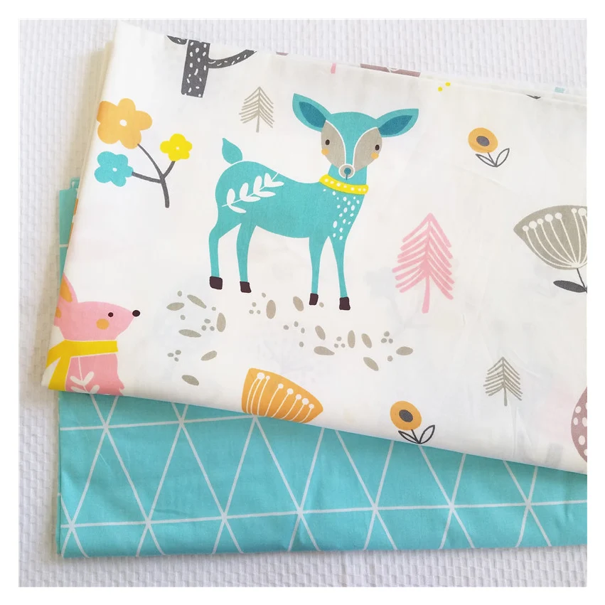 100% хлопчатобумажная ткань с принтом для детей на заказ оптовая