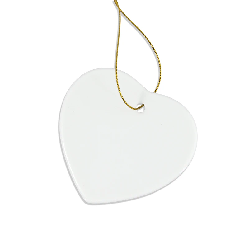 USA Warehouse 3 Inch Sublimation Ceramic Christmas Ornaments Double Sided White Blank Multi Shape Decoration for DIY
