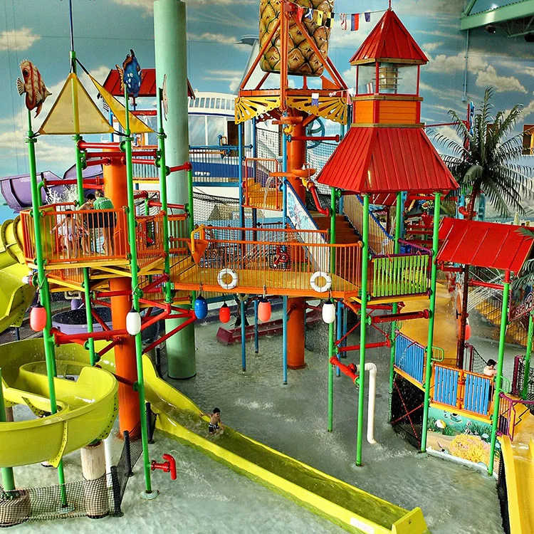 Guangdong Gardening Outdoor Amusement Equipment Great Fun Water Slides For Multiplayers