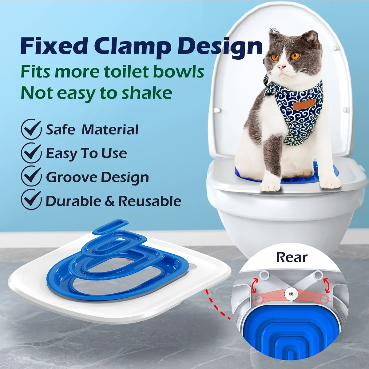 2022 New Pet Cat Toilet Training Kit Cat Litter Box Reusable Pet Trainer For Cats How to use Toilet Bowls