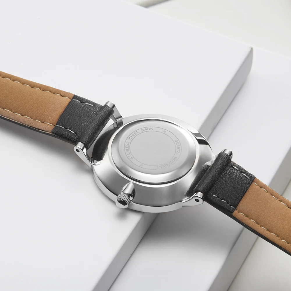 WYGICOO Gold Plated Black Men Women Wristwatch Lover Gift Sets Couple Watch With Gift Box