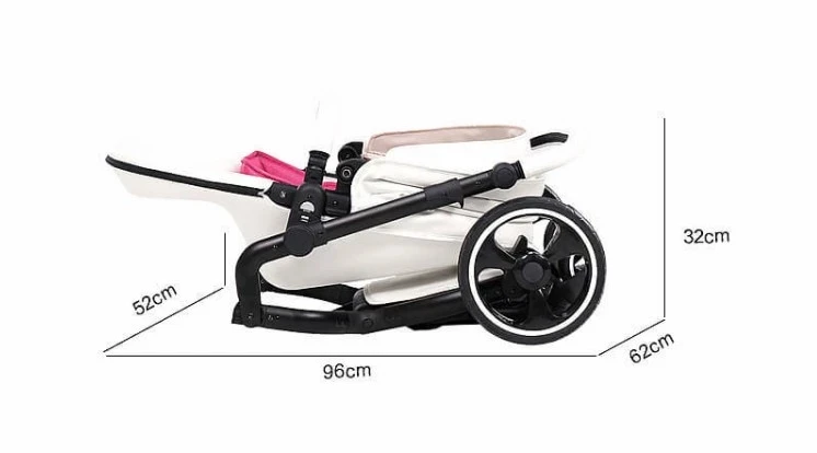 Stable And 360 Degree Rotating Wheel Foofoo Baby Stroller 2 in1 with high landscape
