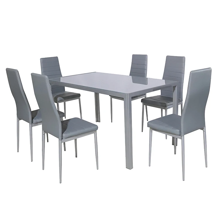 Italian Classical Style Dining Room Sets Glass Metal Dining Table Set Royal Design Dining Table Set 6 Chairs