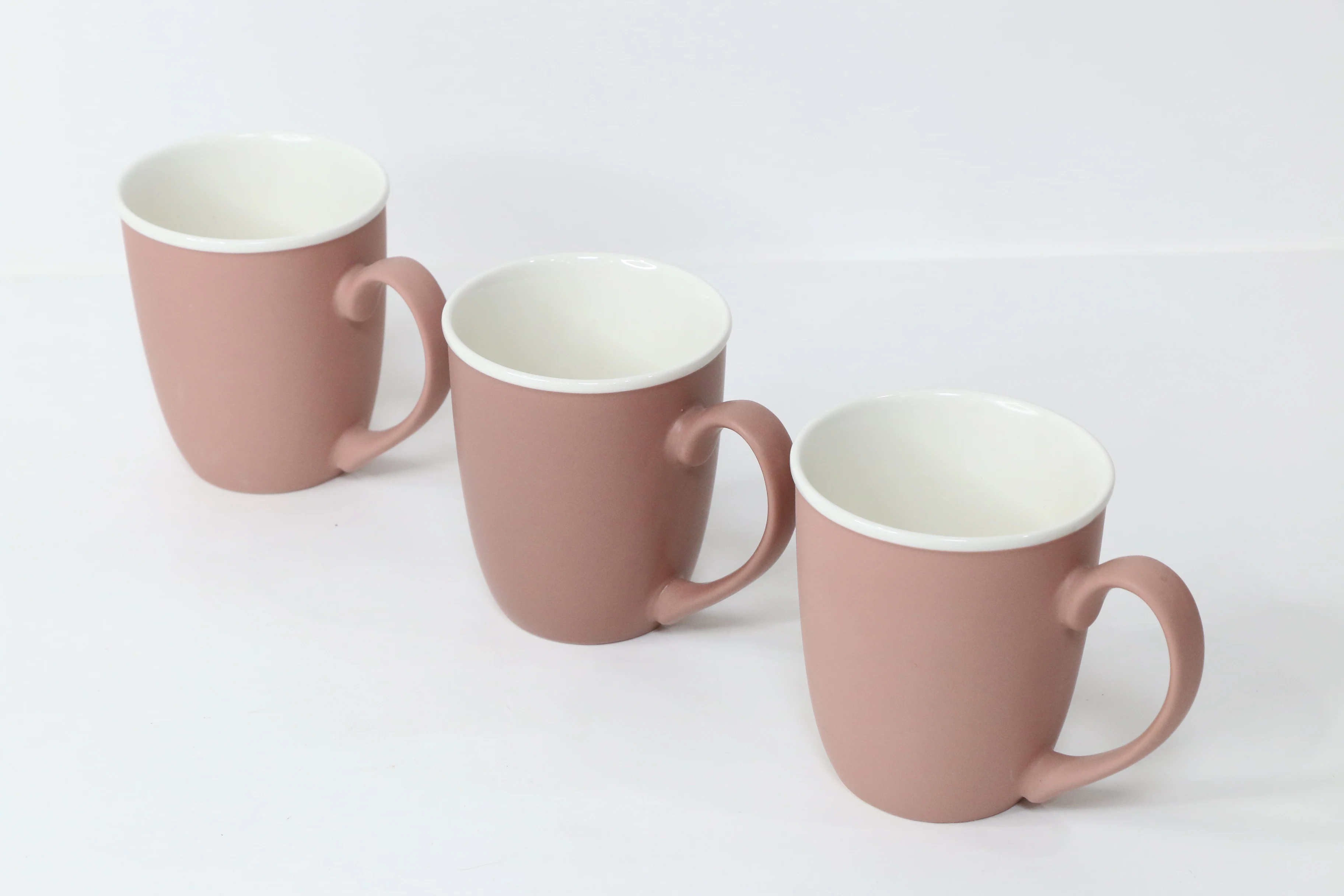 Factory new design matte pink color glazed mug ceramic mug porcelain coffee cup