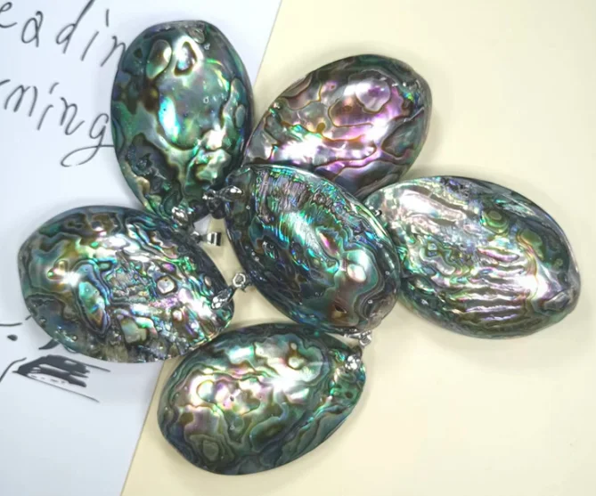 Manufacturers direct sales double sided abalone shell natural shell pendant DIY accessories accessories