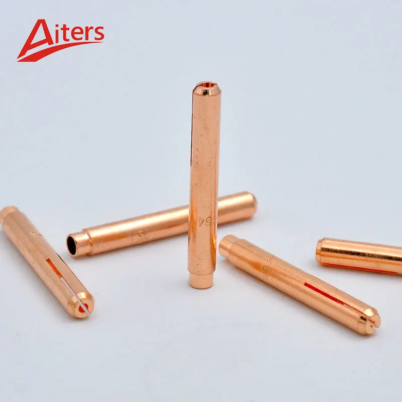 TIG Torch Parts Accessories for WP9/20/25 E-Cu Copper Large Dia Gas Lens Collet 1.0 1.6 2.4 3.2 TIG Lengthened Welding Collet