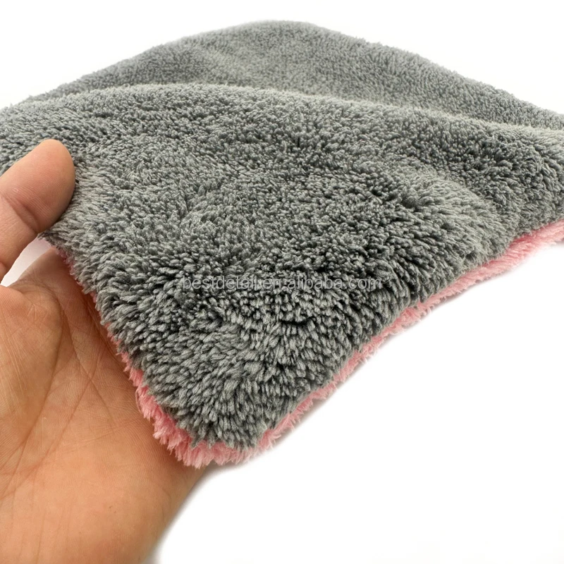 18x18cm 700GSM Soft & Plush Dual Sided Towel Microfibre Car Cleaning Cloth Pad for Auto Detailing Car Wash