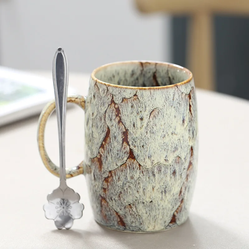 Hot sale 360ml luxury ceramic mug retro kiln variable glaze coffee mug