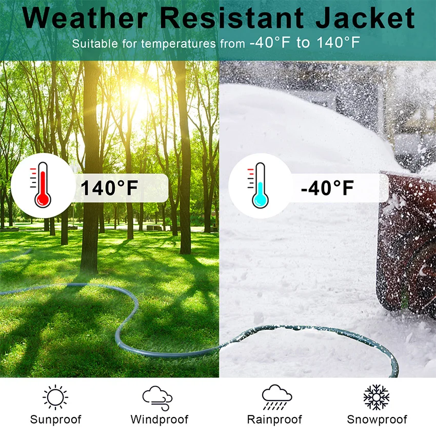 13A 125V 16AWG SJTW Weather 3 Prong Electric Cord Outside NEMA Pc Cord 10A Extension Cords