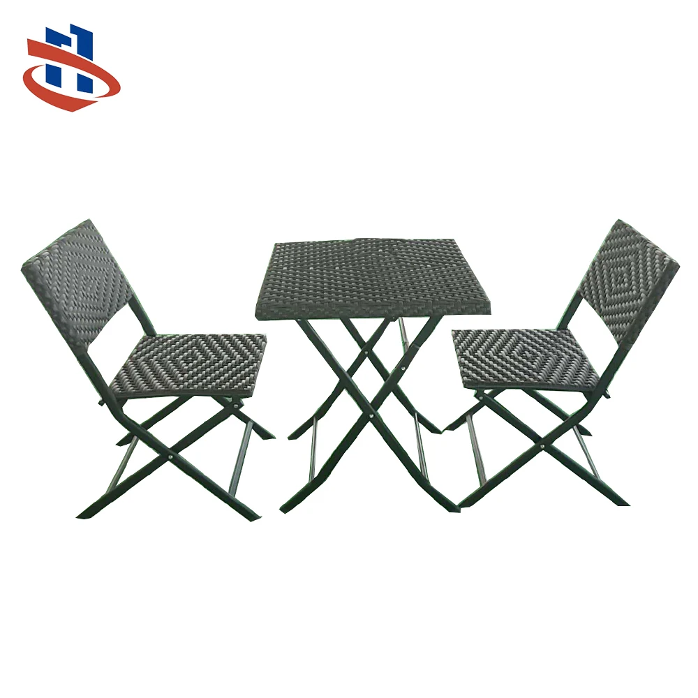 Economic Garden Rattan Outdoor Furniture Wicker Dining Folded Table Chairs Set Iron Modern Vietnam Easy Carrying 1*40HQ