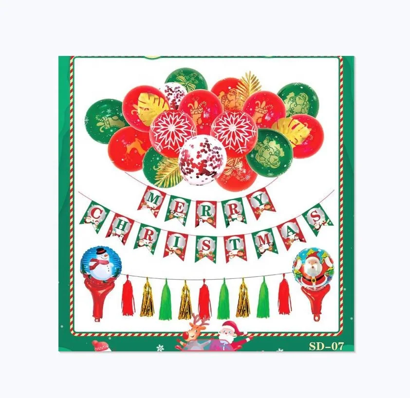 
Christmas ballons party decorations 20 set Balloons Christmas Banner White Snowflake Decoration for Festival Party supplies 