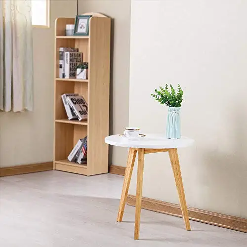 
luxury white round bamboo sofa side center coffee table modern 